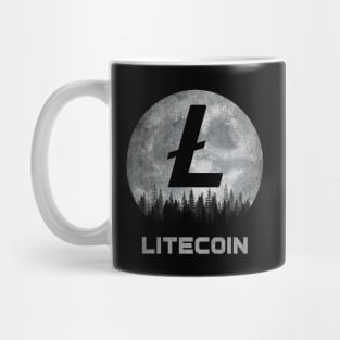 Vintage Litecoin LTC Coin To The Moon Crypto Token Cryptocurrency Blockchain Wallet Birthday Gift For Men Women Kids Mug